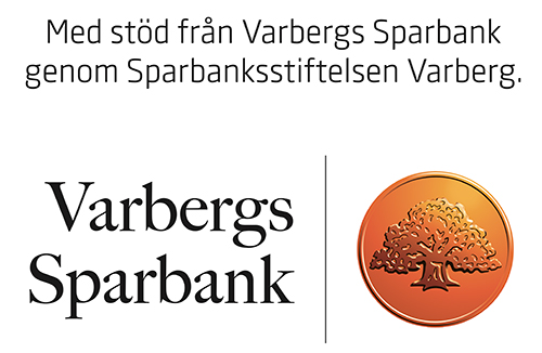 Med std frn Varbergs Sparbank genom Sparbanksstiftelsen Varberg, logotyp.